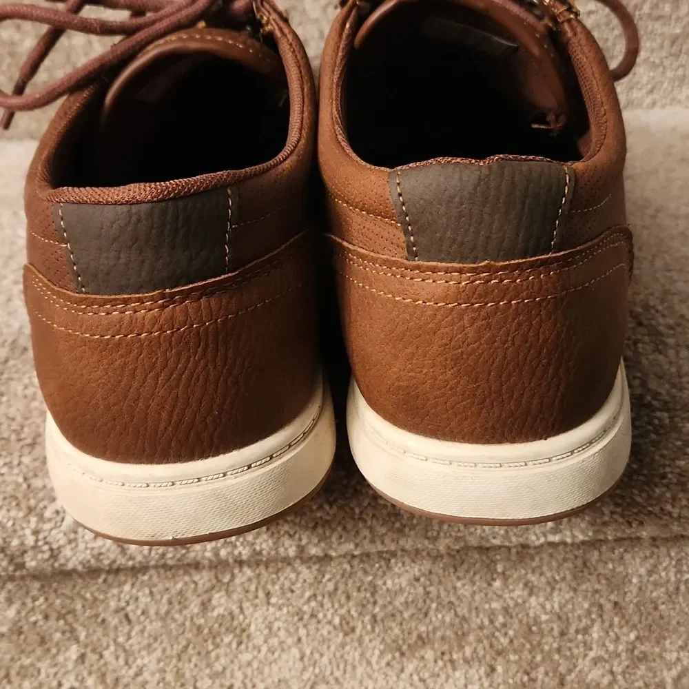 Levi's Men's Brown Faux Leather Lace-Up Loafer Shoes Size 10.5